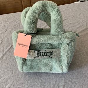 Juicy Couture Light Green Faux Fur Mini Bag